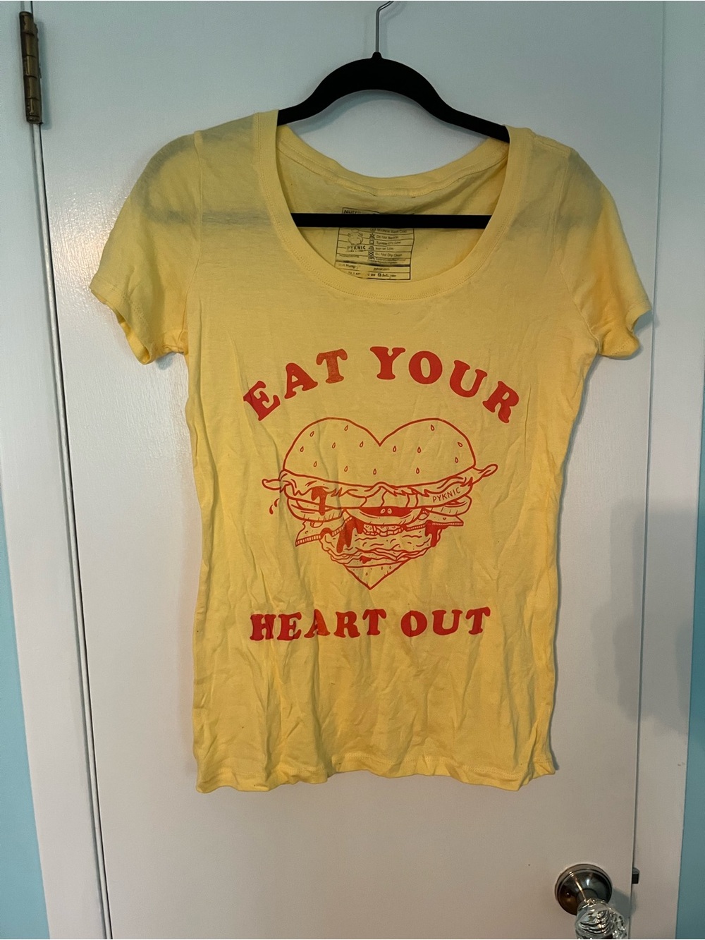 Yellow Graphic Tee "Eat Your Heart Out"